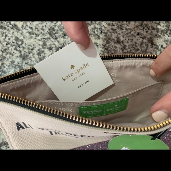 Kate Spade Disney Edition Glitter Tinkerbell clutc - Picture 6 of 8